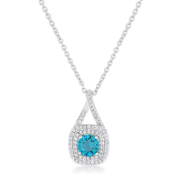 Christal 1.2ct Aqua Czrhodium Classic Necklace