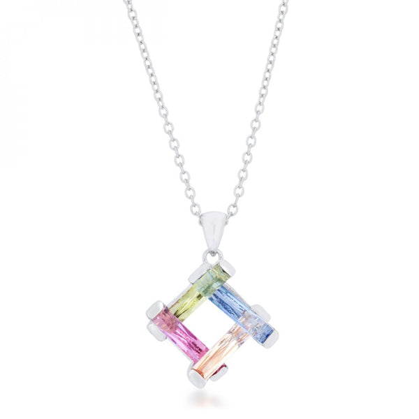 Myra Necklace 10ct Multicolor Rhodium Necklace