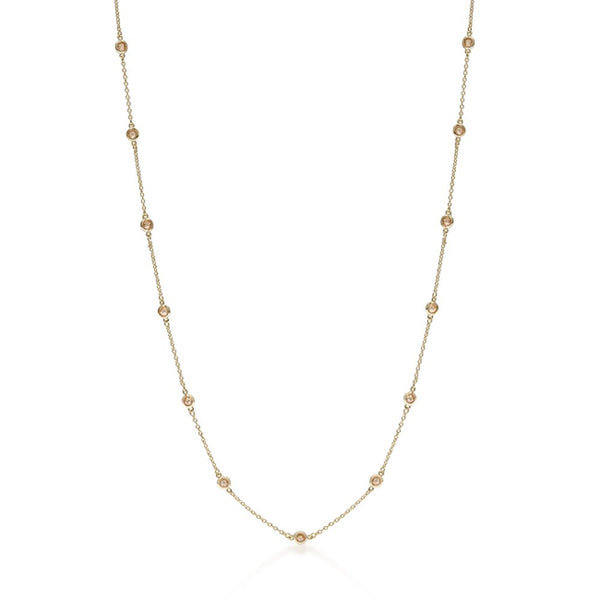60 Inch Champagne Cubic Zirconia Necklace