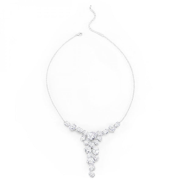 Bejeweled Cz Bib Necklace