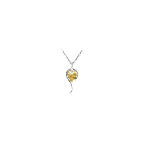 Abstract Hammered Cz Pendant