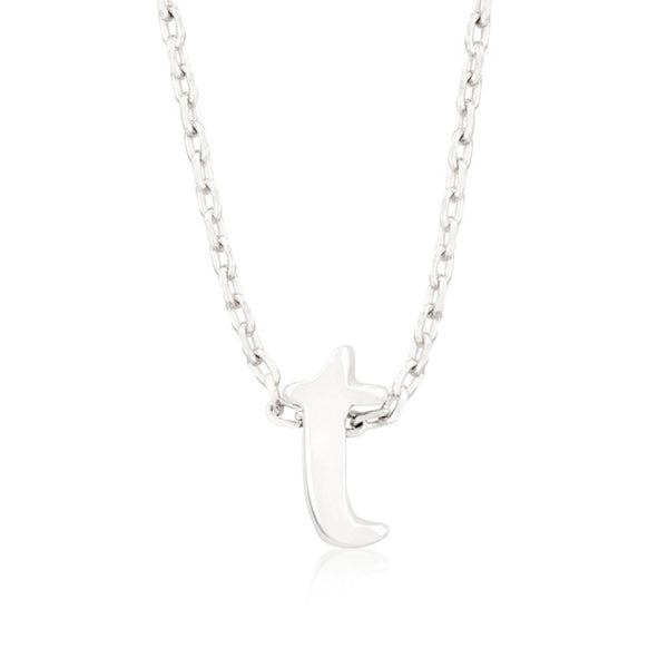 Silvertone Initial T Pendant