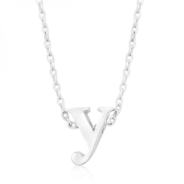 Silvertone Initial Y Pendant