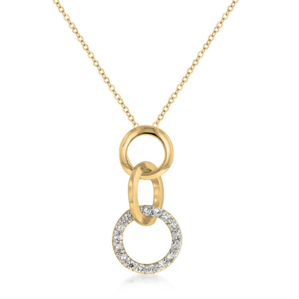 Goldtone Triplet Hooplet Pendant