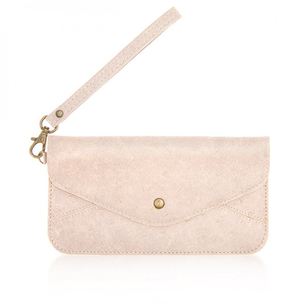 Nyla Blush Faux Leather Clutch