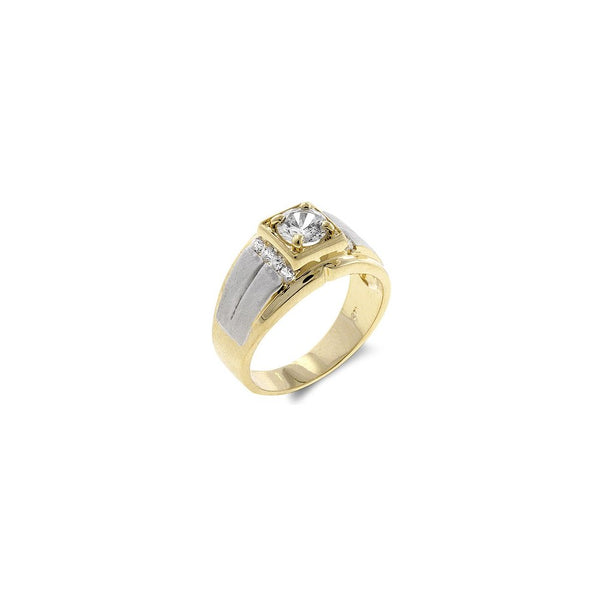 Cubic Zirconia Two-tone Men's Ring