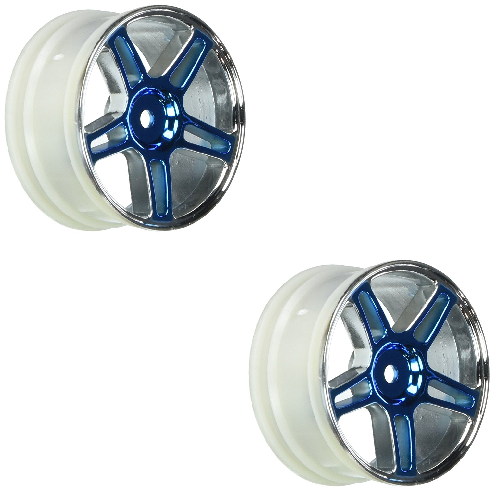 Redcat Racing 02228pb Chrome 5 spoke split spoke blue anodized wheels 2 pcs 