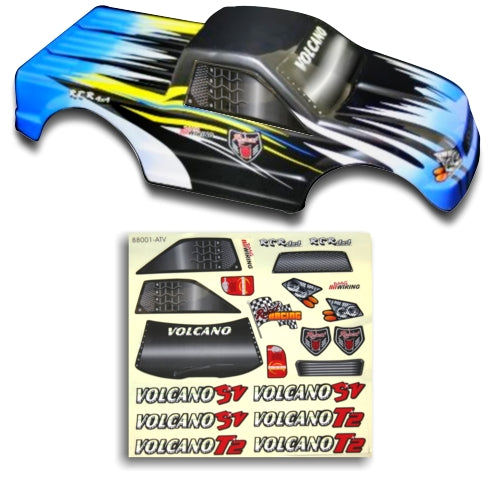 Redcat Racing 25188-4 1/10 Truck Body Blue and Black Flame 