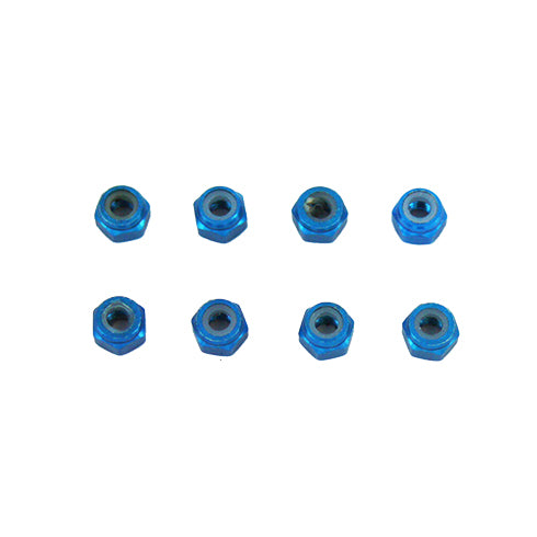 Redcat Racing 02191B Aluminum Nylon Locknut (6pcs)(M3)(blue)(Same as 122048) ~