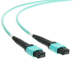 Plenum Fiber Optic Cable, MTP / MTP (MPO), Multimode OM3, Duplex, 12 Strand, 40/100 Gbps, 50/125, 10 meter (33 foot)