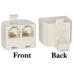 Phone Splitter (Straight), RJ11 6P4C Male to 2 RJ11 6P4C Female