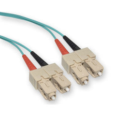 10 Gigabit Aqua SC/SC OM3 Multimode Duplex Fiber Optic Cable, 50/125, 10 meter (33 foot)