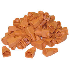 RJ45 Strain Relief Boots, Orange, 50 Pieces Per Bag