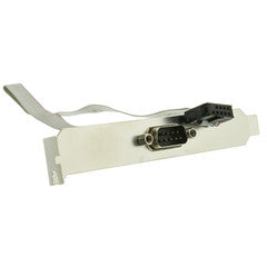 Motherboard Serial Port to Slot Cover Cable, IDC 10 to DB9 Male, 18 inches